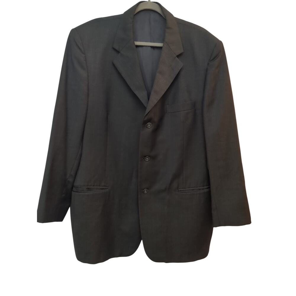 Zino Made in Italy 100% Wool Size 44R Classic Charcoal Tailored Jacket